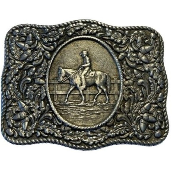 LTD Western Prod. Co. 1974 Metal Cowboy Belt Buckle - Picture 1 of 6
